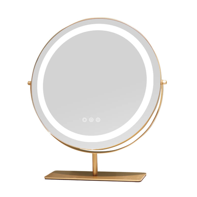 DP231 Настольное круглое голливудское косметическое зеркало с сенсорной подсветкой и 3-цветной подсветкой